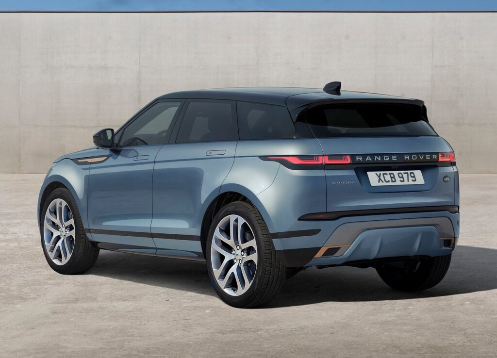 This is an image of a Land Rover Range Rover Evoque from the back