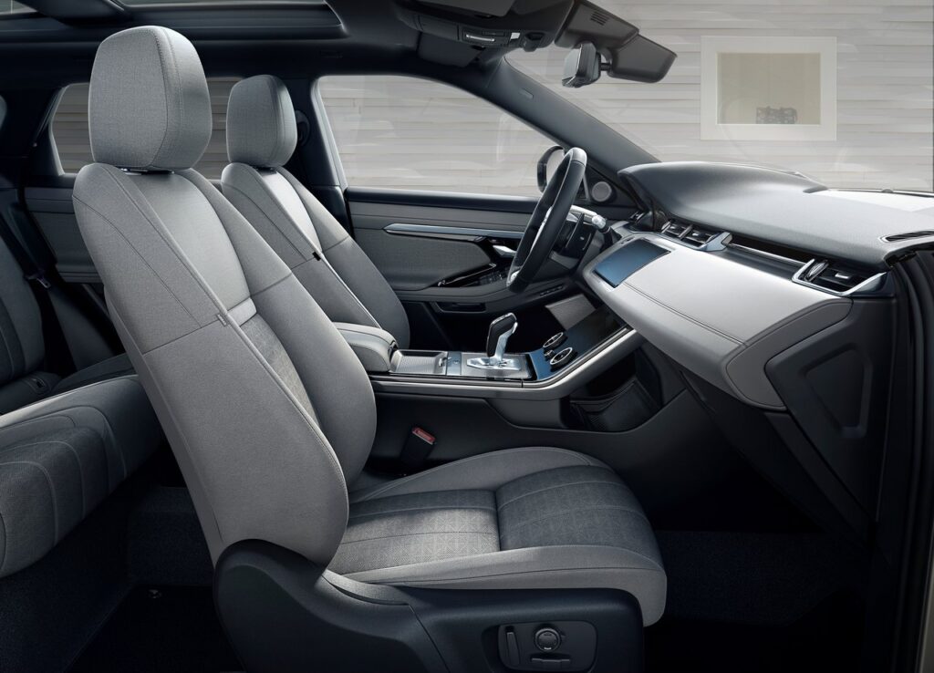 This is an image of the Land Rover Range Rover Evoque cloth front seats