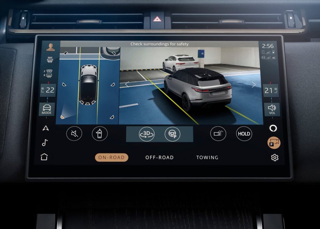 This is an image of a Land Rover Range Rover Evoque infotainment
