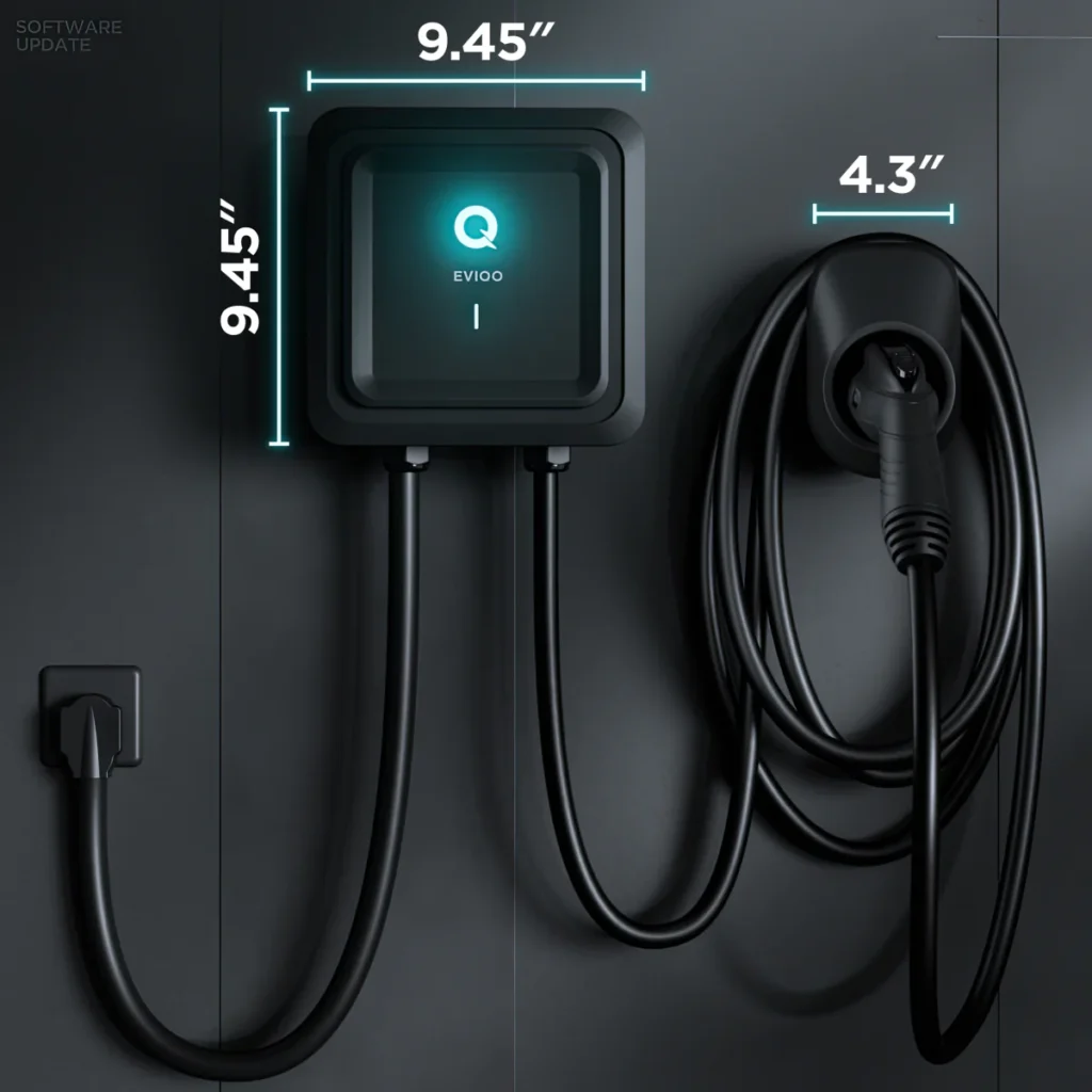 This is an image of the EVIQO Plug In Installed on a wall