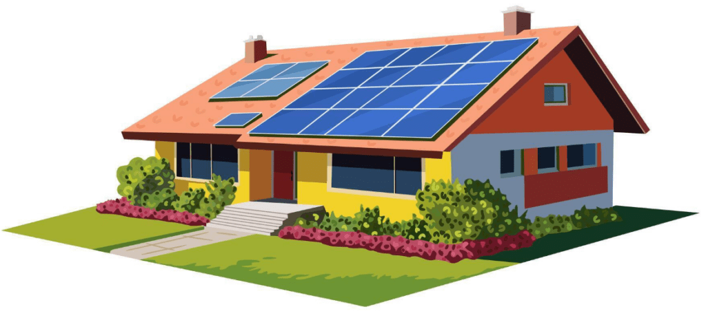 This is an image of a house with solar panels, and we're talking about how To charge your EV with solar panels