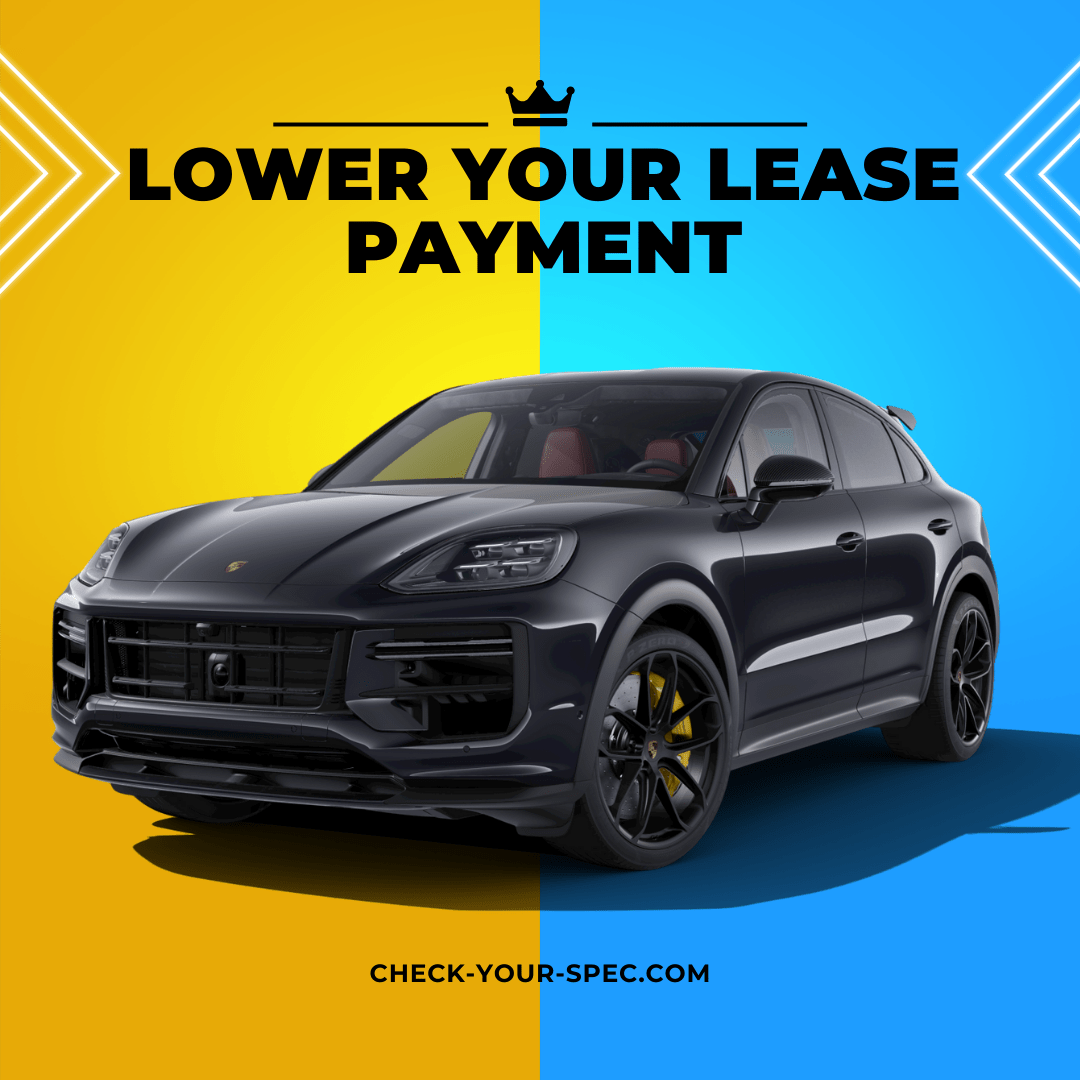An image of a Porsche Cayenne with the description how to get a lower car lease payment