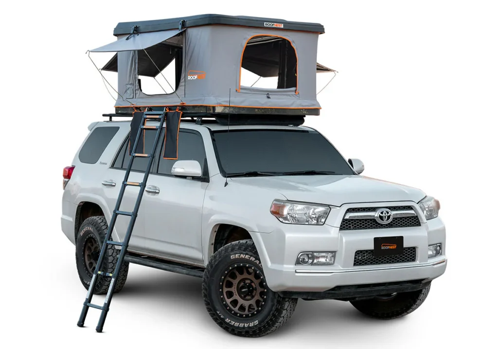This is an image for the Roofnest Sparrow EYE 2. One of the best rooftop tents on the market