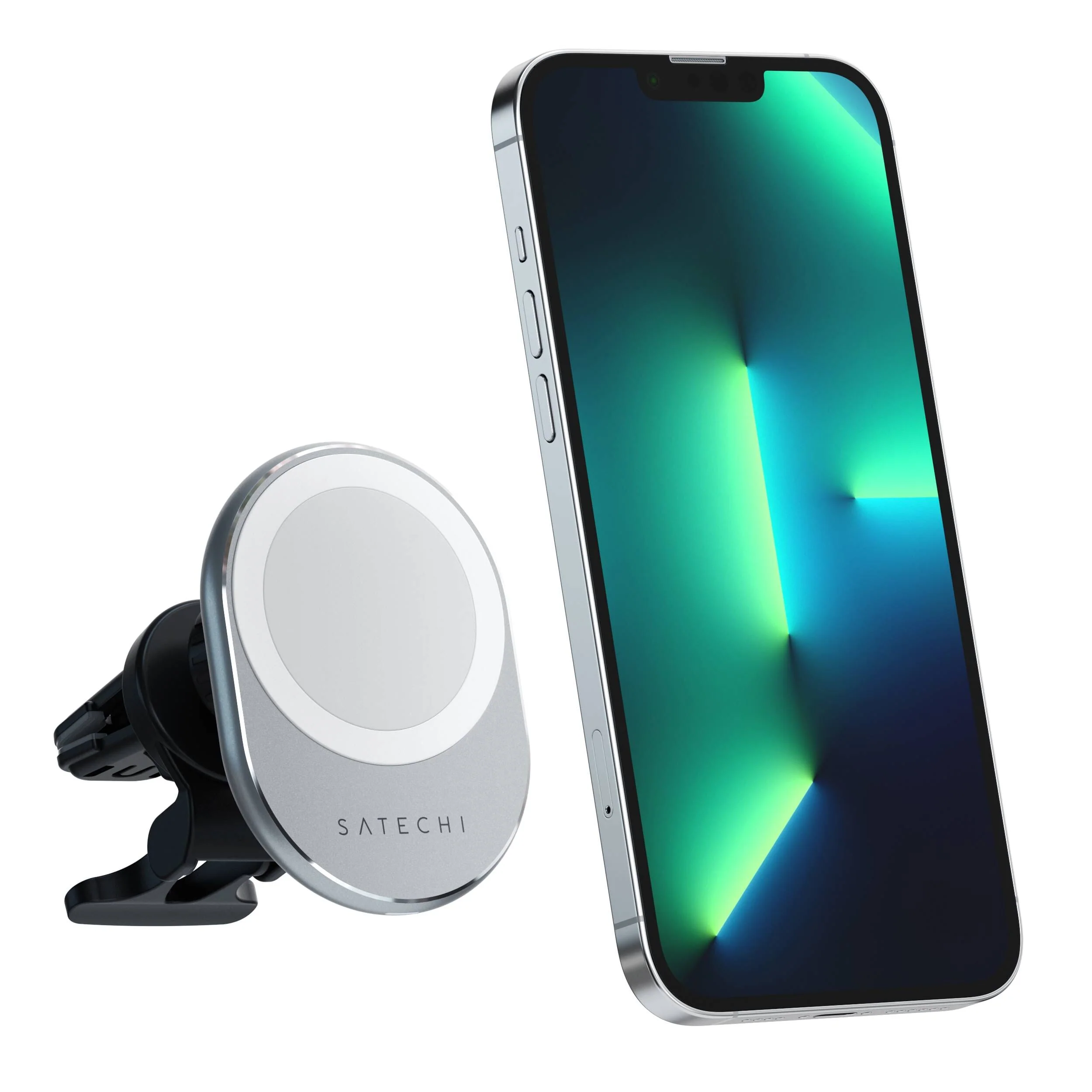 This is an image of the Satechi Magnetic Wireless Car Charger one of the Best Wireless Charging Phone Mounts