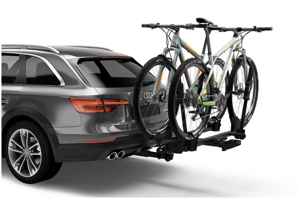 This is an image of the Thule T2 Pro X Hitch Bike Rack, one of the best bike rack for car owners