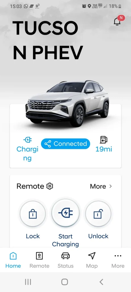 This is the Hyundai Tucson PHEV app