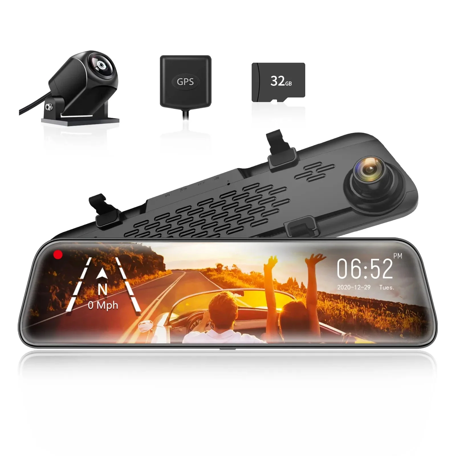 This is an image of the WOLFBOX G840S Mirror Dash Cam