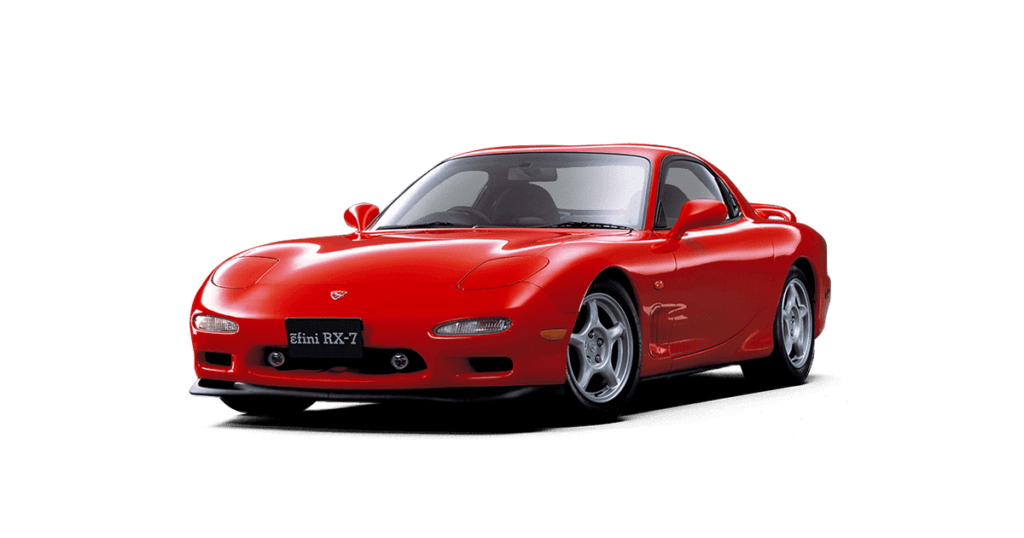 This is an image of a red Mazda RX-7