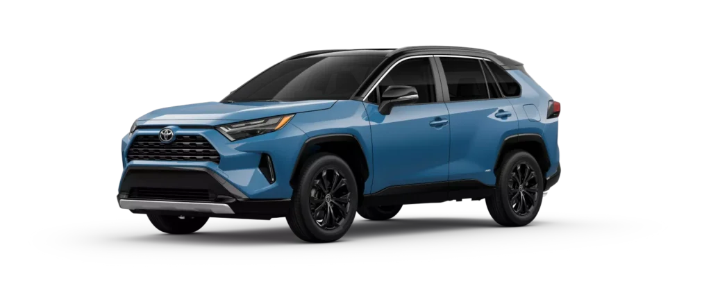 This is an image of the 2025 Toyota RAV4 XSE in blue