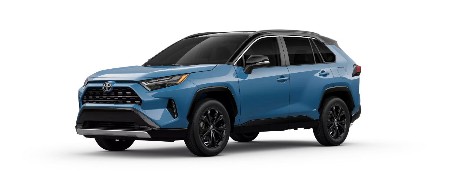 This is an image of the 2025 Toyota RAV4 XSE in blue