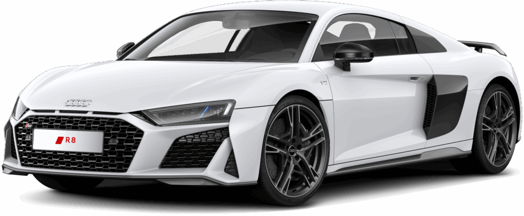 This is an image of a white Aufdi R8 for an article on Audi Option Lists